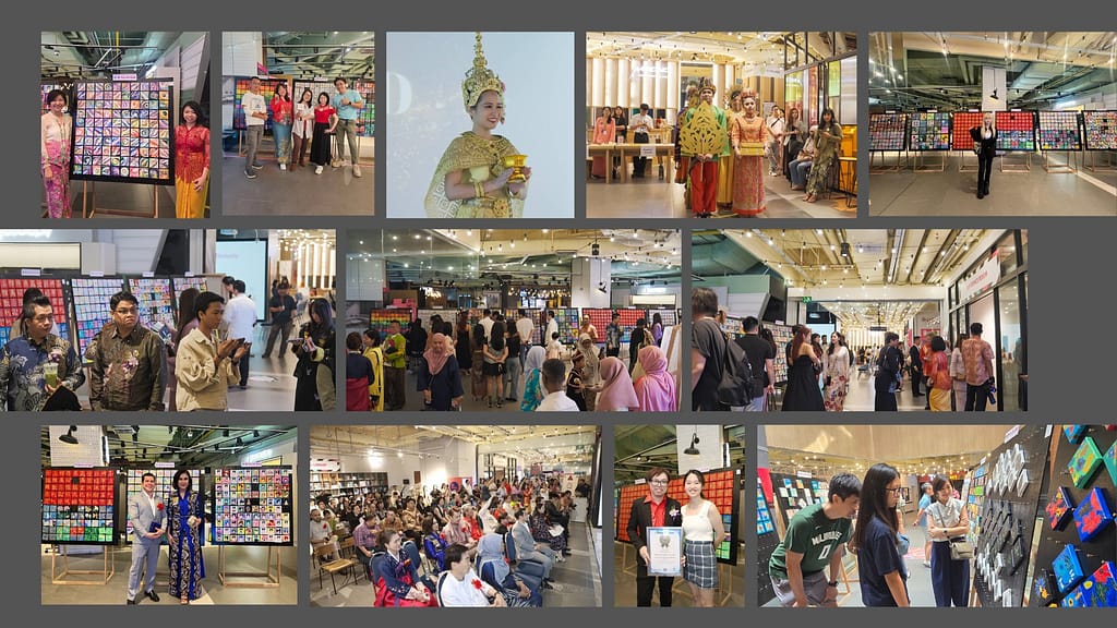 Tiny Art Gala exhibition showcase featuring miniature artworks, artist participation, installation displays, and curated visual presentations from the international mini art exhibition in Malaysia.