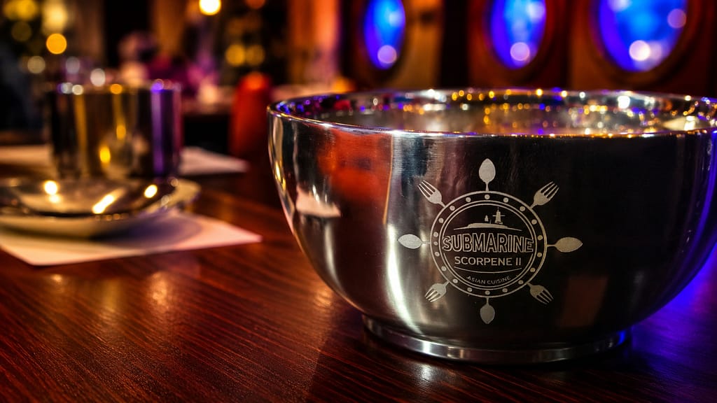 Submarine Scorpene II Restaurant exterior branding design and immersive submarine-themed restaurant concept in Kuala Lumpur Malaysia