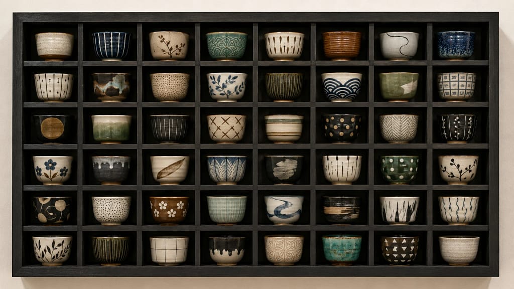Authentic Japanese Ceramic Cups and Restaurant Tableware by Leletableware Malaysia Authentic Japanese ceramic cups and tableware collection displayed on wooden serving tray — imported Japanese diningware and restaurant tableware supplied by Leletableware, Malaysia wholesale Japanese ceramic supplier, branding project by Serah Siew
